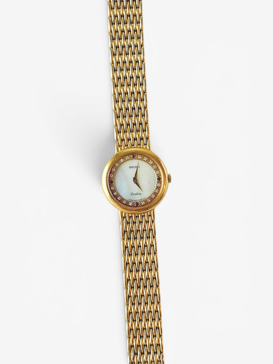 Seiko Exceline Mother of Pearl 'Ruby' Watch